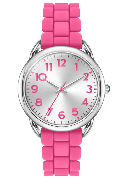 Bisley 35MM Watches for Women Big Face Easy Reader Silicone Strap Water Proof