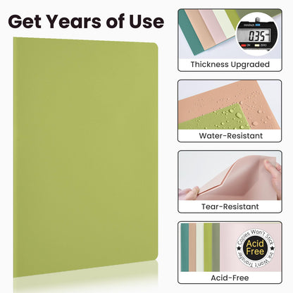 Sooez 6Pack Folders with Pockets, Pastels Colors, Heavy Duty Pocket Folder, Plastic Folders with Pockets, 2-Pocket Folder Bulk, Aesthetic File Folder, Back to School Office Filing Supplies