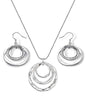 Hypoallergenic Silver Circle & Dangle Earrings and Necklace Set for Women Geometric Boho Style Hoop Jewelry for Women-Lightweight & Dangling-Gift for Bohemian Fashionistas