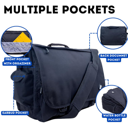 J World New York Thomas Laptop Messenger Bag for Women & Men. Kids Computer Bookbag
