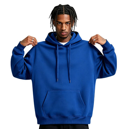 Men Hoodie Sweatshirt Pullover with Kangaroo Pocket Lightweight Casual Hooded Top Apparel for Spring Fall Wear