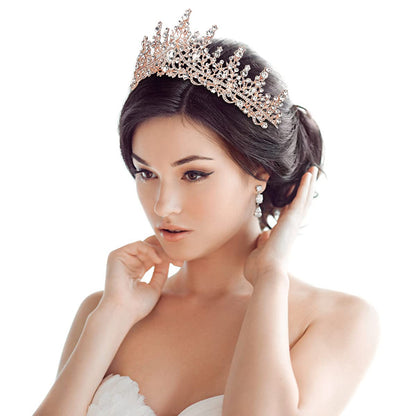 TOBATOBA Silver Wedding Crystal Tiaras and Crowns for Women, Bride Royal Queen Headband Princess Quinceanera Headpieces for Birthday Prom Pageant Party