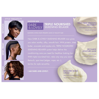 SoftSheen-Carson Dark and Lovely Triple Nourished Silkening Relaxer No-Lye Regular Strength with Shea Butter, Jojoba and Avocado Oils, Regular