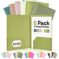 Sooez 6Pack Folders with Pockets, Pastels Colors, Heavy Duty Pocket Folder, Plastic Folders with Pockets, 2-Pocket Folder Bulk, Aesthetic File Folder, Back to School Office Filing Supplies