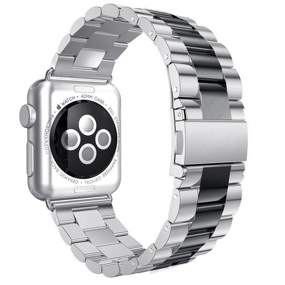Seven Band Solid Stainless Steel for Apple Watch for Women | Compatible with Apple Watch Band 42mm/41mm/40mm/38mm, Metal Strap for Iwatch Series 11-1/SE 1-3 Women and Men, Gold Silver.