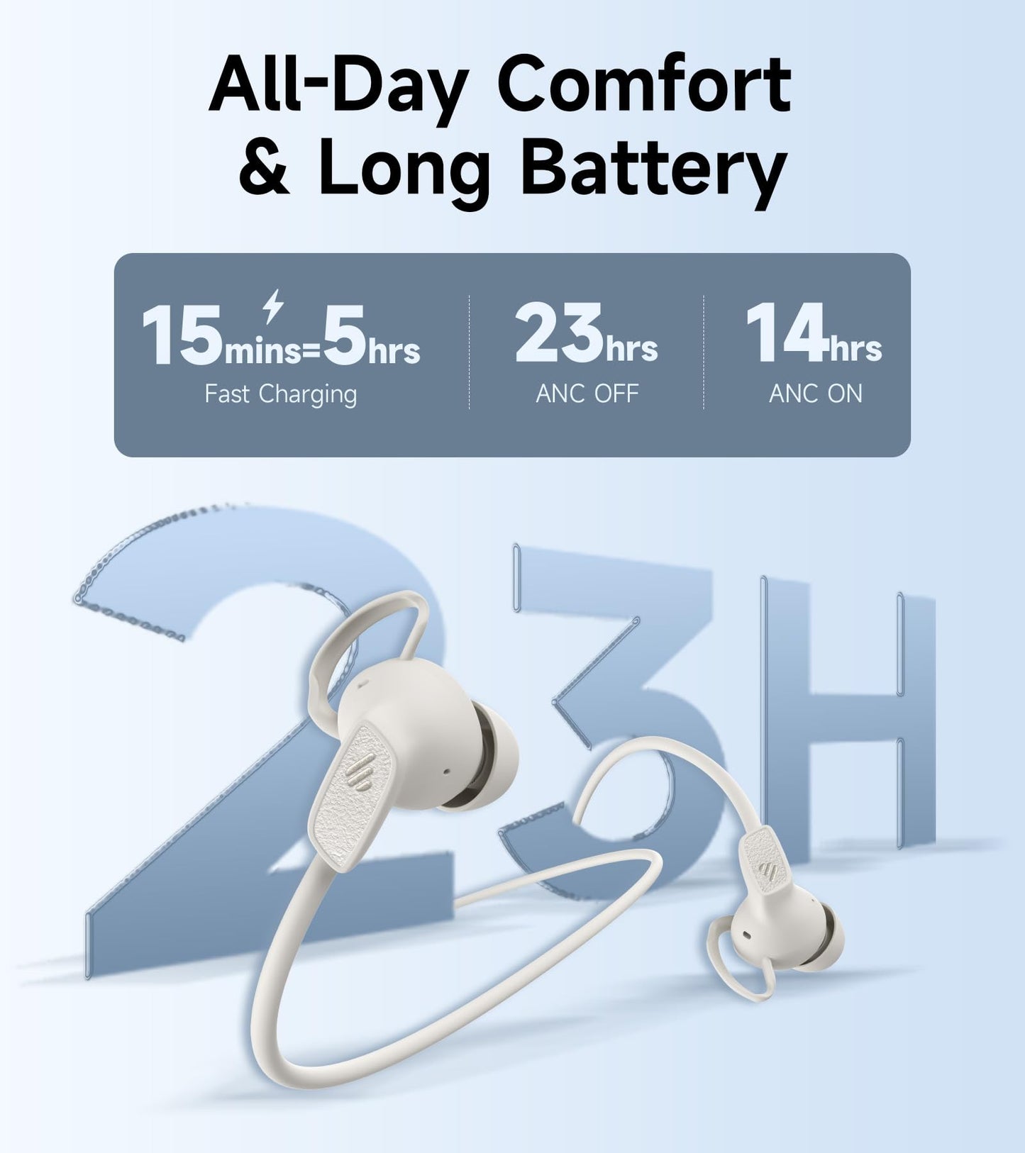Edifier W280NB Pro Neckband Bluetooth Wireless Headphones, IP55, Black | -45dB Hybrid Active Noise Cancellation, Hi-Res Audio with LDAC, Bluetooth 5.4 Multipoint, 23H Playtime, Low Latency Game Mode