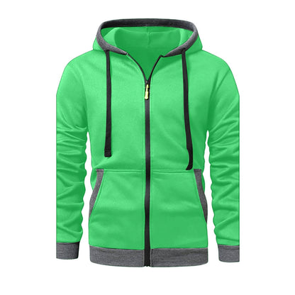 JOAU Men Casual Heavyweight Zip Long Sleeve Hooded Sweatshirt with Pockets | Fall Winter Thickened Warm Fashion Tops for Baggy Sweat Running Trendy Comfy Outdoor Travel Vacation Wear