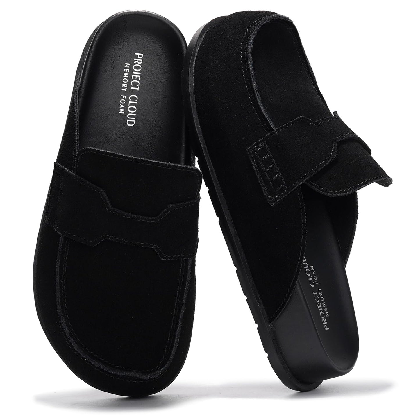 Project Cloud 100% Genuine Leather Slip On Womens Clogs 2026 (Foamy) | Plush & Soft Insole with Arch Support for Comfort; Non Slip Mules & Clogs for Women Footwear; Water Resistant Women Shoes