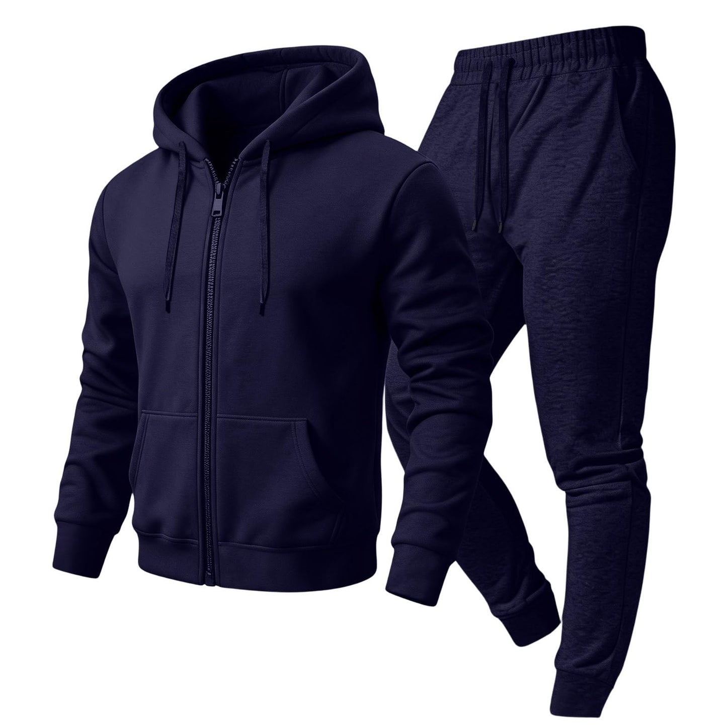 Jogger Sweatpants Matching Outfit For Men 2 Piece Sweat Suits Full Zip Up Hooded Tracksuit Soft Fleece Set