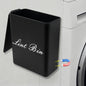 Artilife Magnetic Plastic Black Lint Bin with Lid for Laundry Room, 6 X 5 Inch Compact Wall Mount Lint Holder for Dryer, Small Black ABS Trash Can for Dryer Lint and Sheets