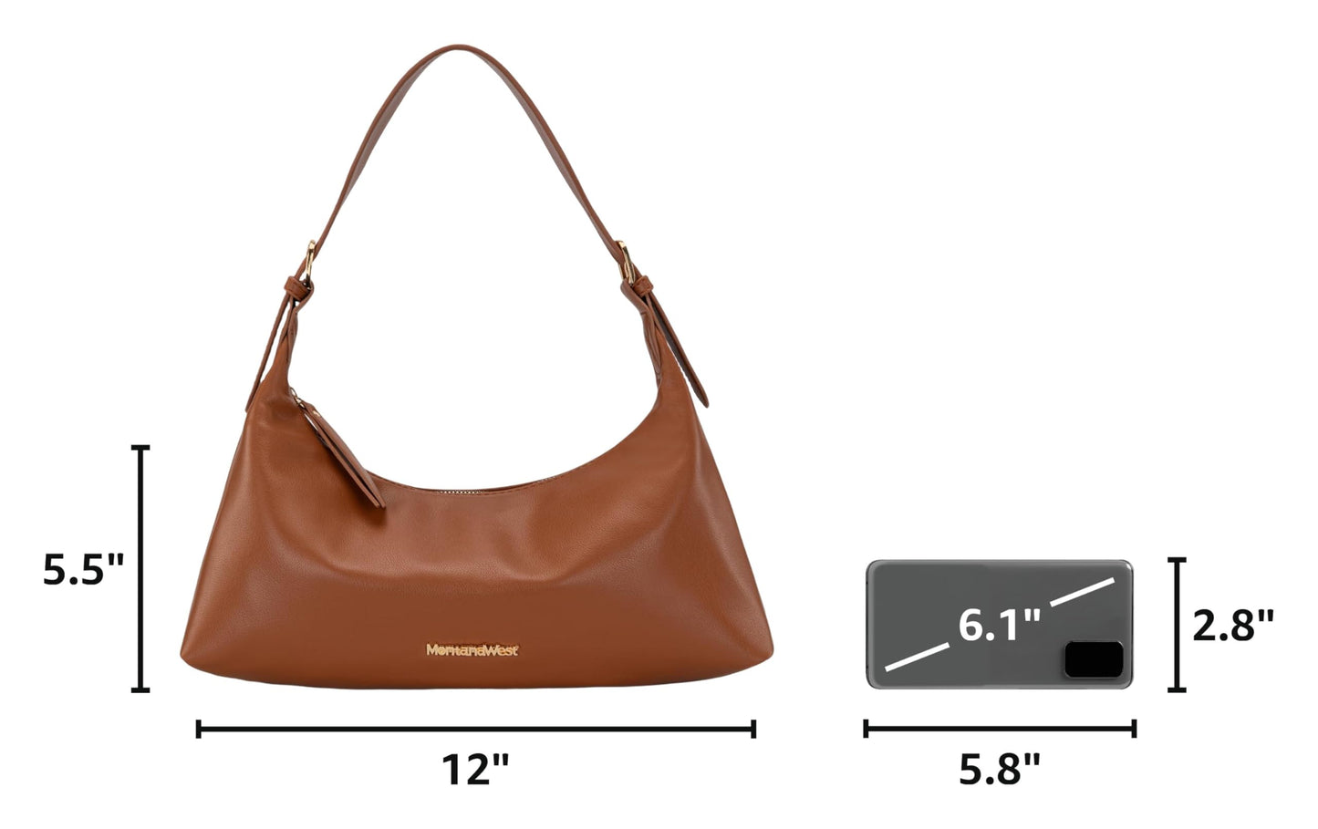 Montana West MEDIUM Shoulder Purses for Women Crescent Hobo Bags Trendy Purses