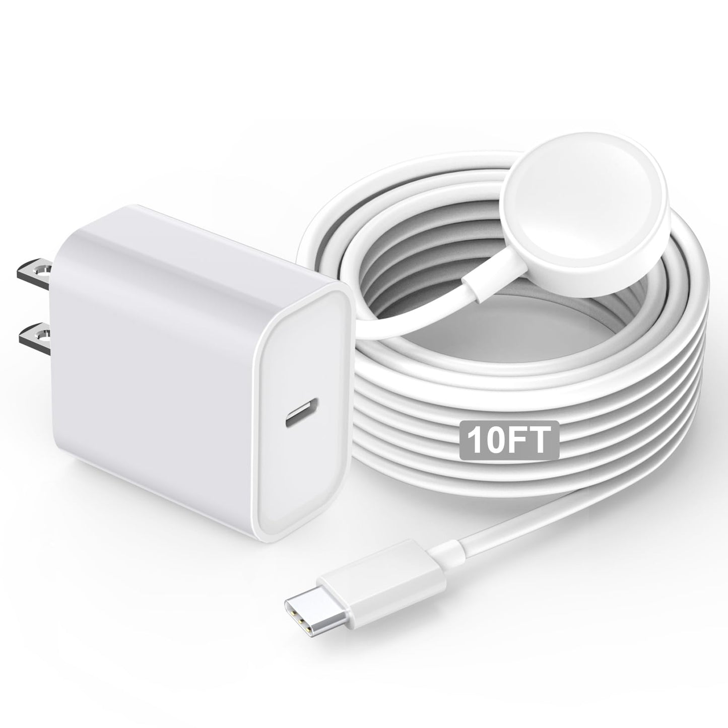 Fast Charger for Apple Watch Charger, USB C 20W iPhone Watch Charger Plug Adapter & Long 6.6FT iWatch Portable Wireless Fast Charging Cable Cord Compatible with Apple Watch Series 9/8/7/SE/6/5/4/3/2/1