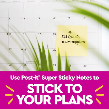 Post-it 100% Recycled Super Sticky Notes, 3 x 3 in, Pastels, 5 Pads | School Supplies and Office Products, 2X the Sticking Power