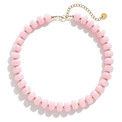 Chunky Beaded Choker Necklace for Women Summer Beach Acrylic Beads Necklaces Trendy Boho Statement Colorful Necklace Jewelry Accessories