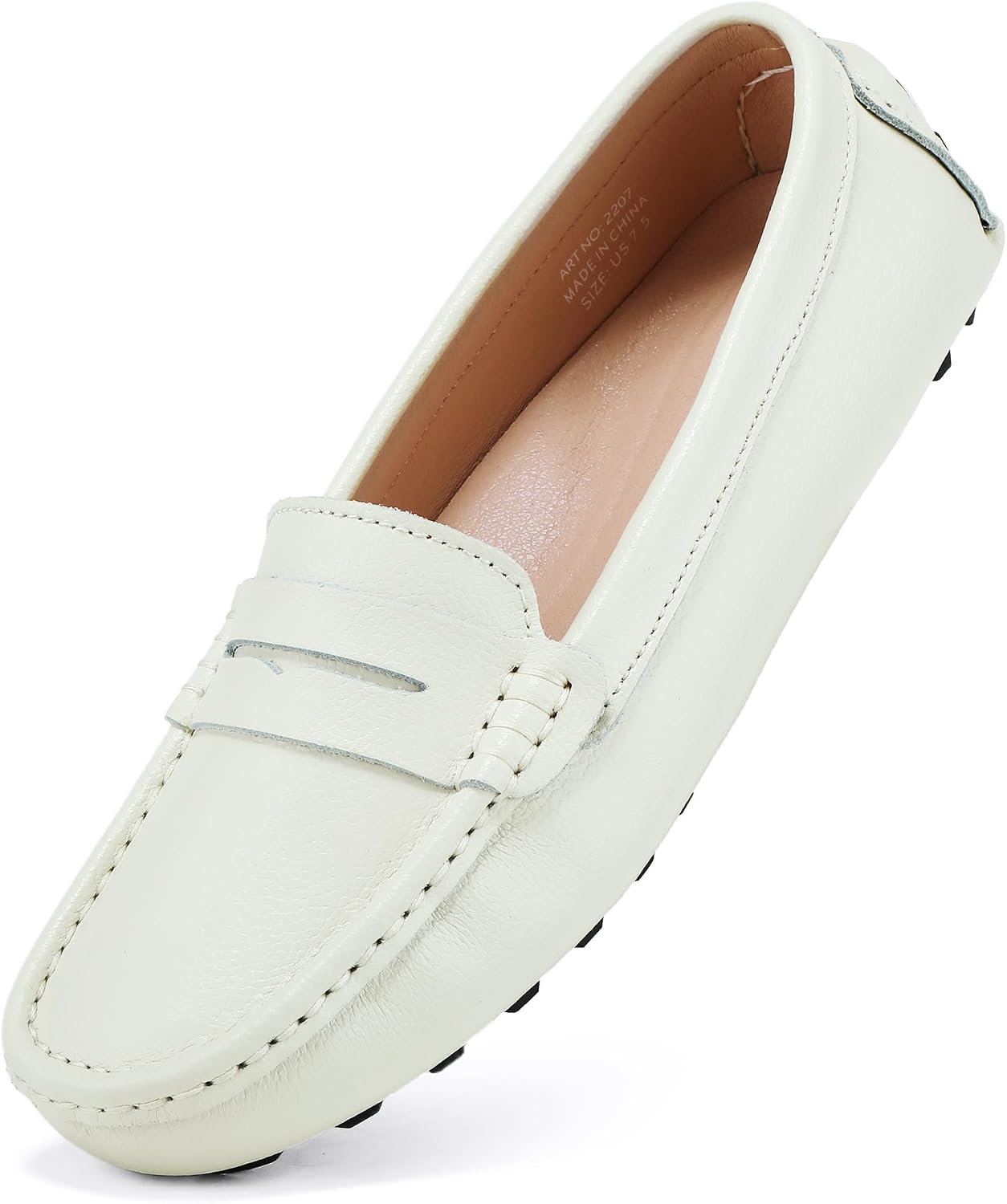 BEAUSEEN Women's Genuine Leather Penny Loafers Classic Driving Moccasins Casual Slip On Comfort Women Loafer Shoes