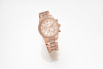 Michael Kors Bryant Chronograph Women's Watch, Stainless Steel and Pavé Crystal Watch for Women