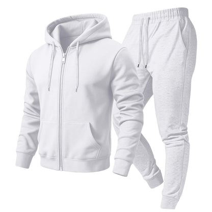 Jogger Sweatpants Matching Outfit For Men 2 Piece Sweat Suits Full Zip Up Hooded Tracksuit Soft Fleece Set