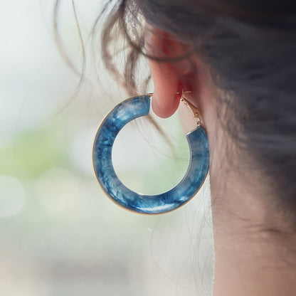Chunky Gold Resin Hoop Earrings Leverback Statement Huggie Hoops Dangle Drop Dressy Earring Prom Festival Vacation Jewelry for Women