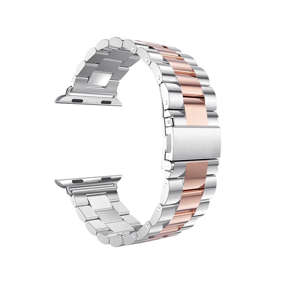 Seven Band Solid Stainless Steel for Apple Watch for Women | Compatible with Apple Watch Band 42mm/41mm/40mm/38mm, Metal Strap for Iwatch Series 11-1/SE 1-3 Women and Men, Gold Silver.