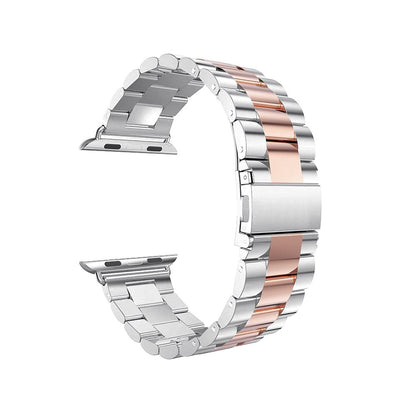 Seven Band Solid Stainless Steel for Apple Watch for Women | Compatible with Apple Watch Band 42mm/41mm/40mm/38mm, Metal Strap for Iwatch Series 11-1/SE 1-3 Women and Men, Gold Silver.