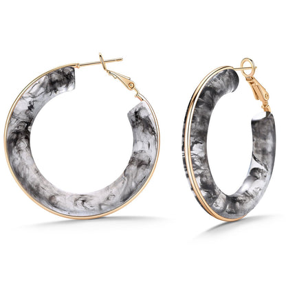 Chunky Gold Resin Hoop Earrings Leverback Statement Huggie Hoops Dangle Drop Dressy Earring Prom Festival Vacation Jewelry for Women