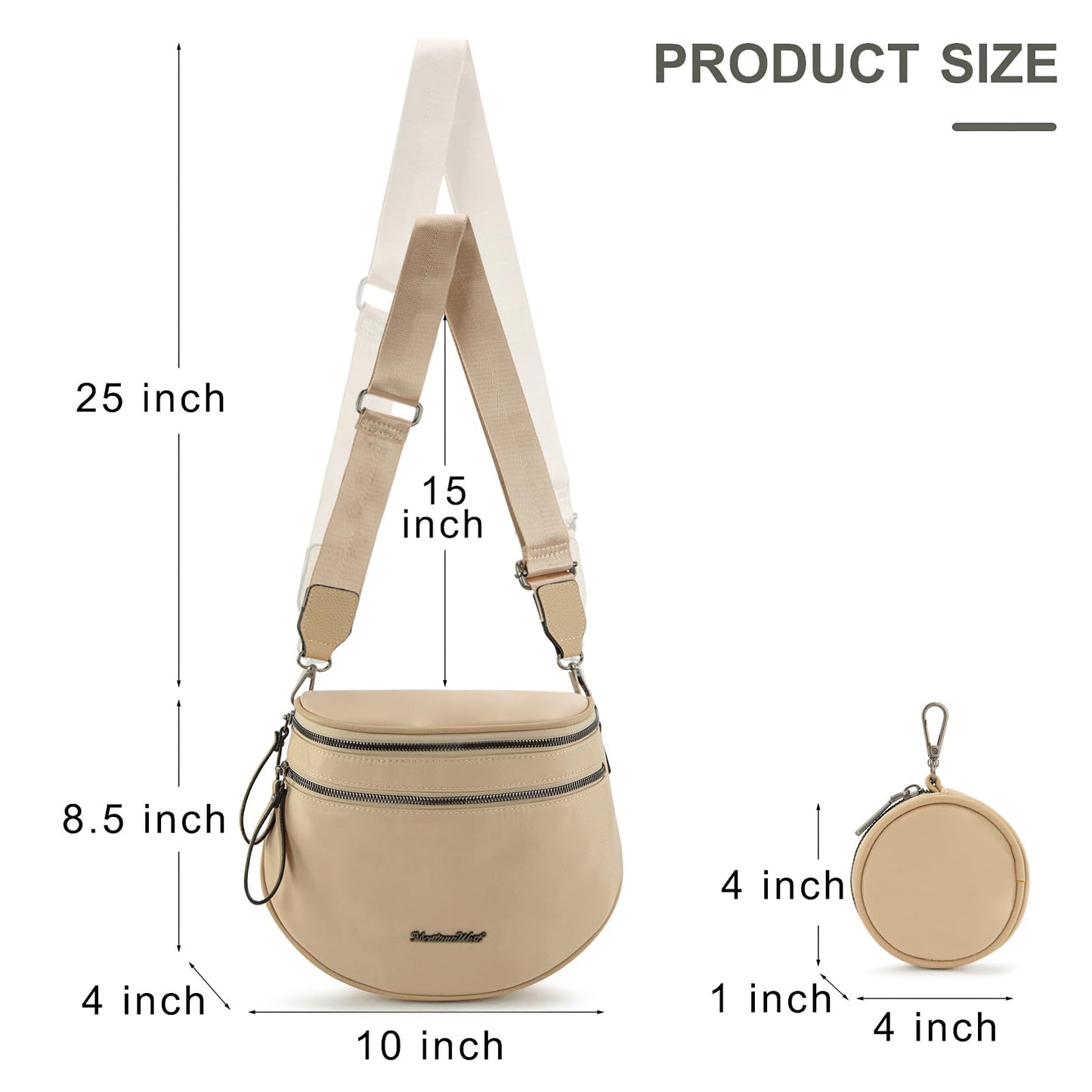 Montana West Bum Bag Nylon Crossbody Bags Mom Purse with with Coin Purse
