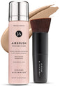 Jerome Alexander MagicMinerals AirBrush Foundation – 2 Piece Set with Airbrush Foundation and Kabuki Brush - Spray Makeup with Anti-aging Ingredients for Smooth Radiant Skin - Light Medium