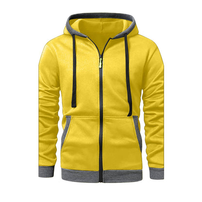 JOAU Men Casual Heavyweight Zip Long Sleeve Hooded Sweatshirt with Pockets | Fall Winter Thickened Warm Fashion Tops for Baggy Sweat Running Trendy Comfy Outdoor Travel Vacation Wear