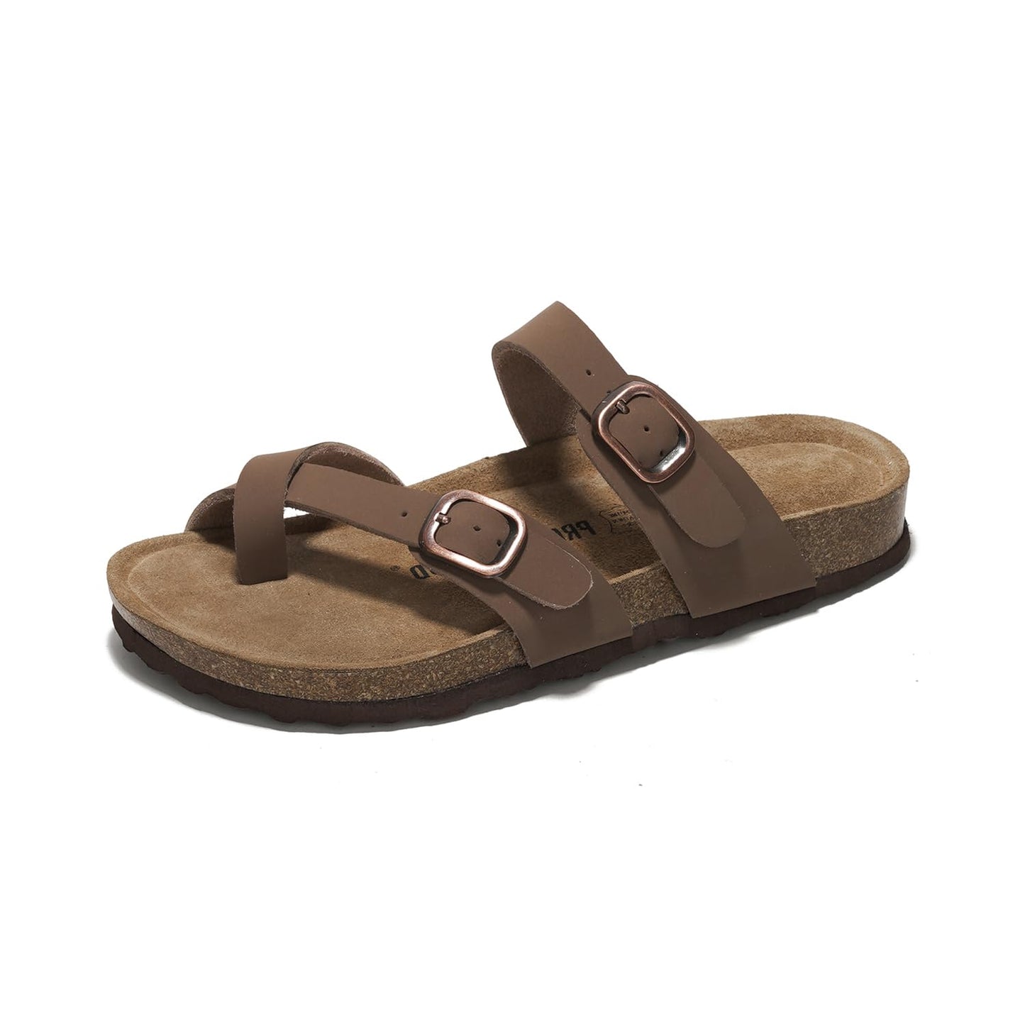 Project Cloud 100% Genuine Leather Womens Sandals -Lightweight Womens Slides Memory Foam Insole & Cork Footbed Sandals Women - Non-Slip Beach Essentials Summer Sandals for Women 2026 (Lian)