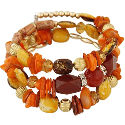 Women Beaded Bracelet Set | Colorful Boho Stackable Trendy Design with Crystal Accents Multilayer Bangle Bracelet | Fashion Stretch Braclets Jewelry for Women