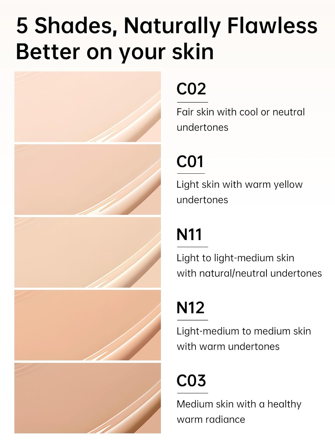 Catkin Phoenix Cushion Foundation Buildable Coverage Anti-Aging Serum Makeup, Sheer Satin Finish, Refill Included, Light Beige 0.46 Oz x 2, C02 IVORY