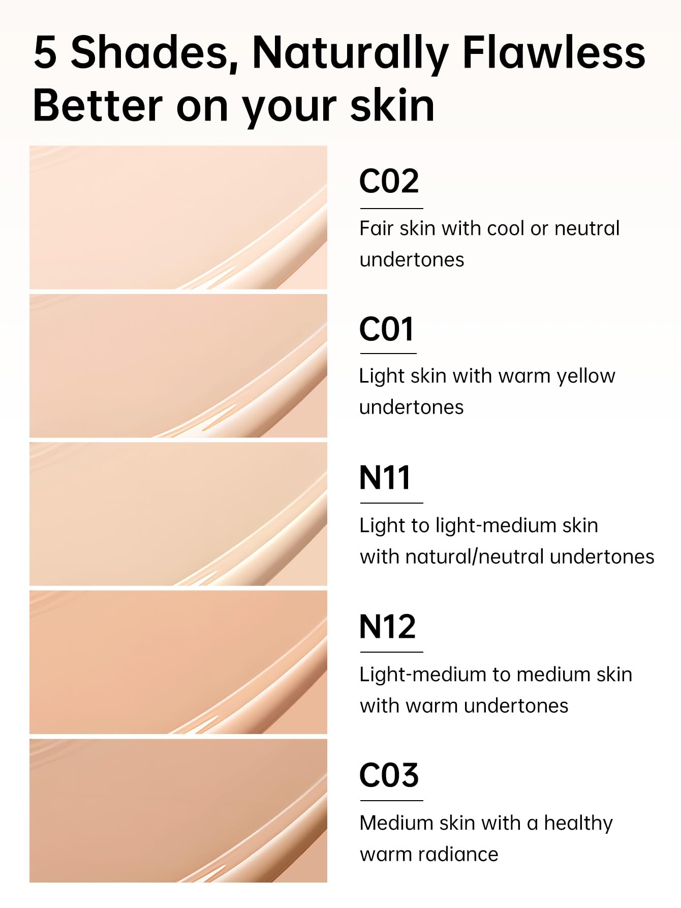 Catkin Phoenix Cushion Foundation Buildable Coverage Anti-Aging Serum Makeup, Sheer Satin Finish, Refill Included, Light Beige 0.46 Oz x 2, C02 IVORY