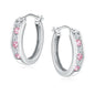 Channel Set Small Huggie Hoop Earrings Sterling Silver or 14K Gold Color,Lightweight Hypoallergenic CZ Diamond Chunky Hoop Earrings for Women