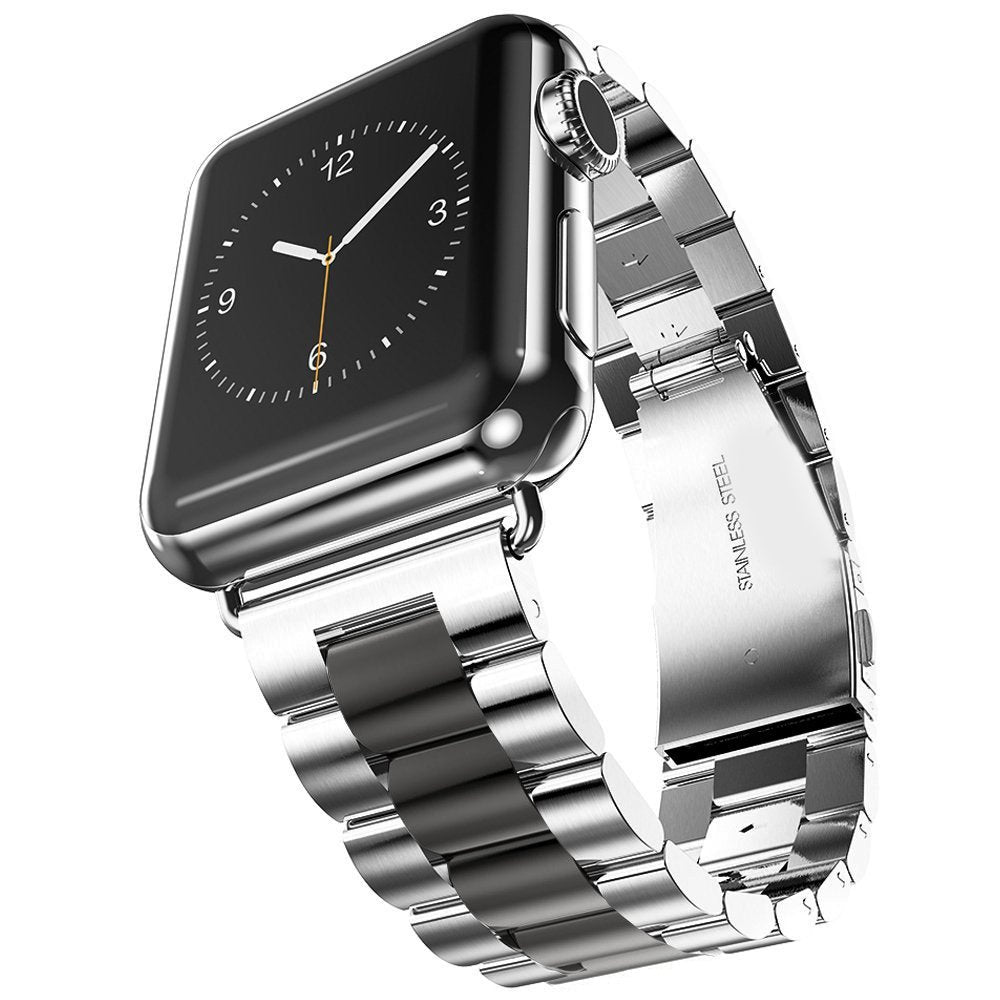 Seven Band Solid Stainless Steel for Apple Watch for Women | Compatible with Apple Watch Band 42mm/41mm/40mm/38mm, Metal Strap for Iwatch Series 11-1/SE 1-3 Women and Men, Gold Silver.