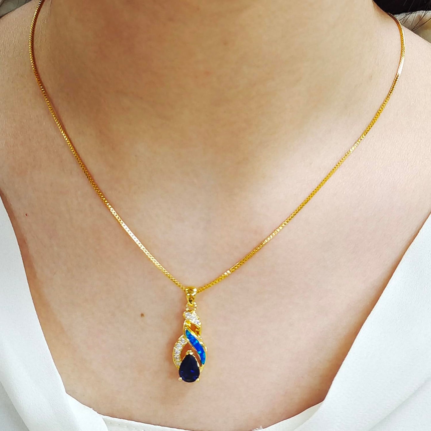 Jewelry Sets Australian Created Opal Necklace Earrings Jewelry for Mom