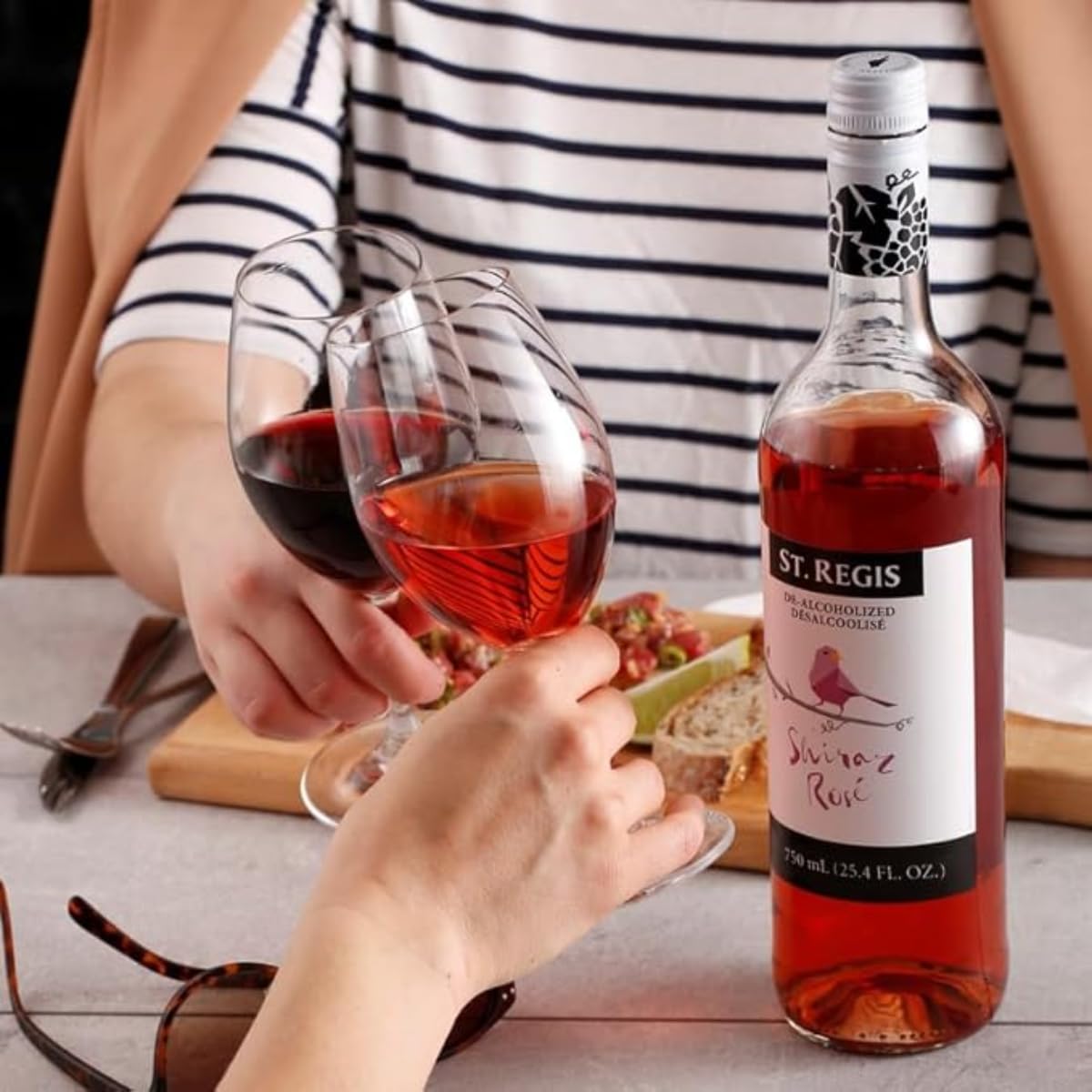ST. REGIS Non-Alcoholic Cabernet Sauvignon, 25.4 Fl Oz (2 Pack) - Low Calorie, Low Sugar - Fruity & Spicy Rich Flavor from Spain
