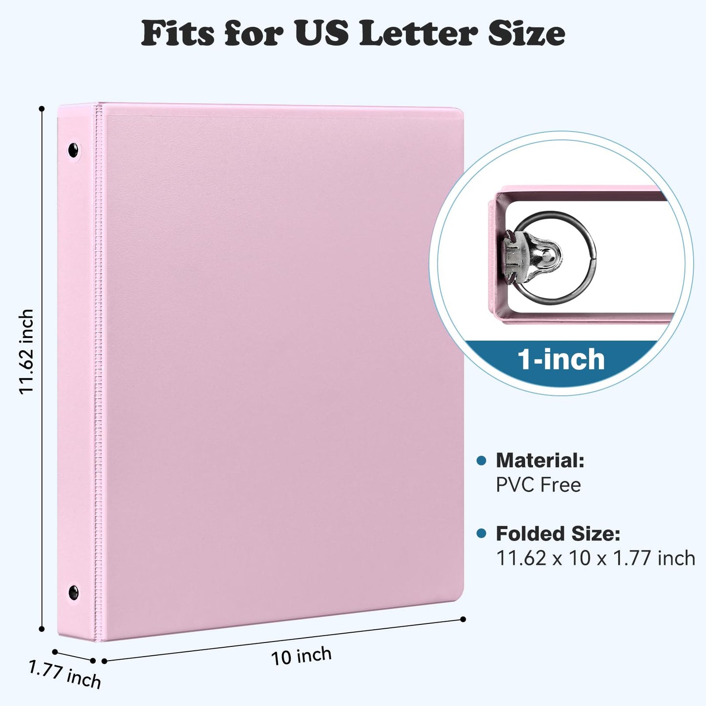 1.5-Inch 3-Ring Binder with Pockets, 1-1/2’’ Premium View Binders with Three Ring Binders Holds up to 325 Sheets US Letter Size, Bulk Pack of 6, Perfect for Home, Office, and School (1.5-inch) White