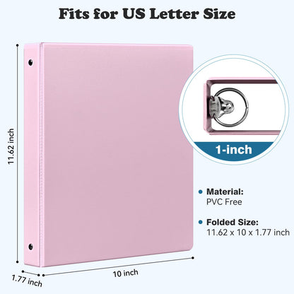 1.5-Inch 3-Ring Binder with Pockets, 1-1/2’’ Premium View Binders with Three Ring Binders Holds up to 325 Sheets US Letter Size, Bulk Pack of 6, Perfect for Home, Office, and School (1.5-inch) White