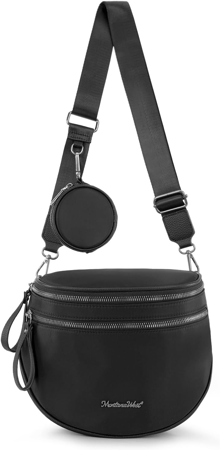 Montana West Bum Bag Nylon Crossbody Bags Mom Purse with with Coin Purse