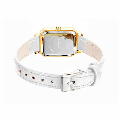 BESTKANG Leather Strap Watches for Women Elegant Dainty Ladies Watch Vintage Rectangle Women Quartz Wrist Watch