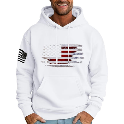 Ymosrh Mens Patriotic Hoodies USA Flag Print Hooded Sweatshirt Pullover Casual Fashion Hoodie, M-6XL
