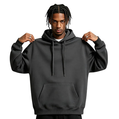 Men Hoodie Sweatshirt Pullover with Kangaroo Pocket Lightweight Casual Hooded Top Apparel for Spring Fall Wear