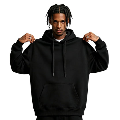 Men Hoodie Sweatshirt Pullover with Kangaroo Pocket Lightweight Casual Hooded Top Apparel for Spring Fall Wear