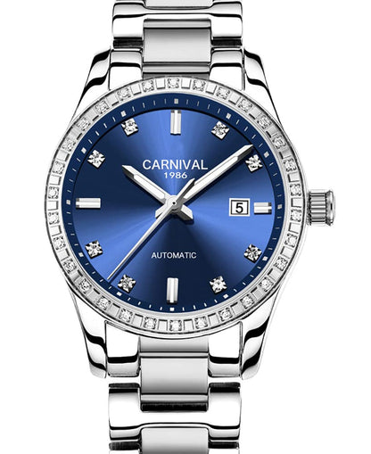 LOREO Women's Automatic Watch Diamond-Accented Dress Watch for Women Self-Winding Mechanical Watch with Sapphire Crystal Stainless Steel Two-Tone Bracelet 33MM Elegant Wrist Watch