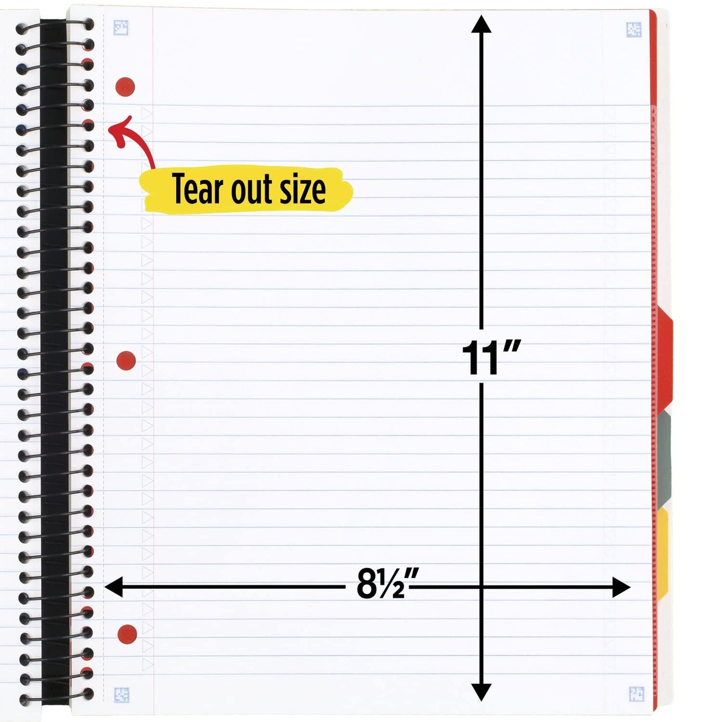 Five Star Advance Spiral Notebook + Study App, 5 Subject, College Ruled Paper, 8-1/2" x 11", 200 Sheets, Spiral Guard, Movable Tabbed Dividers, Black (73144)