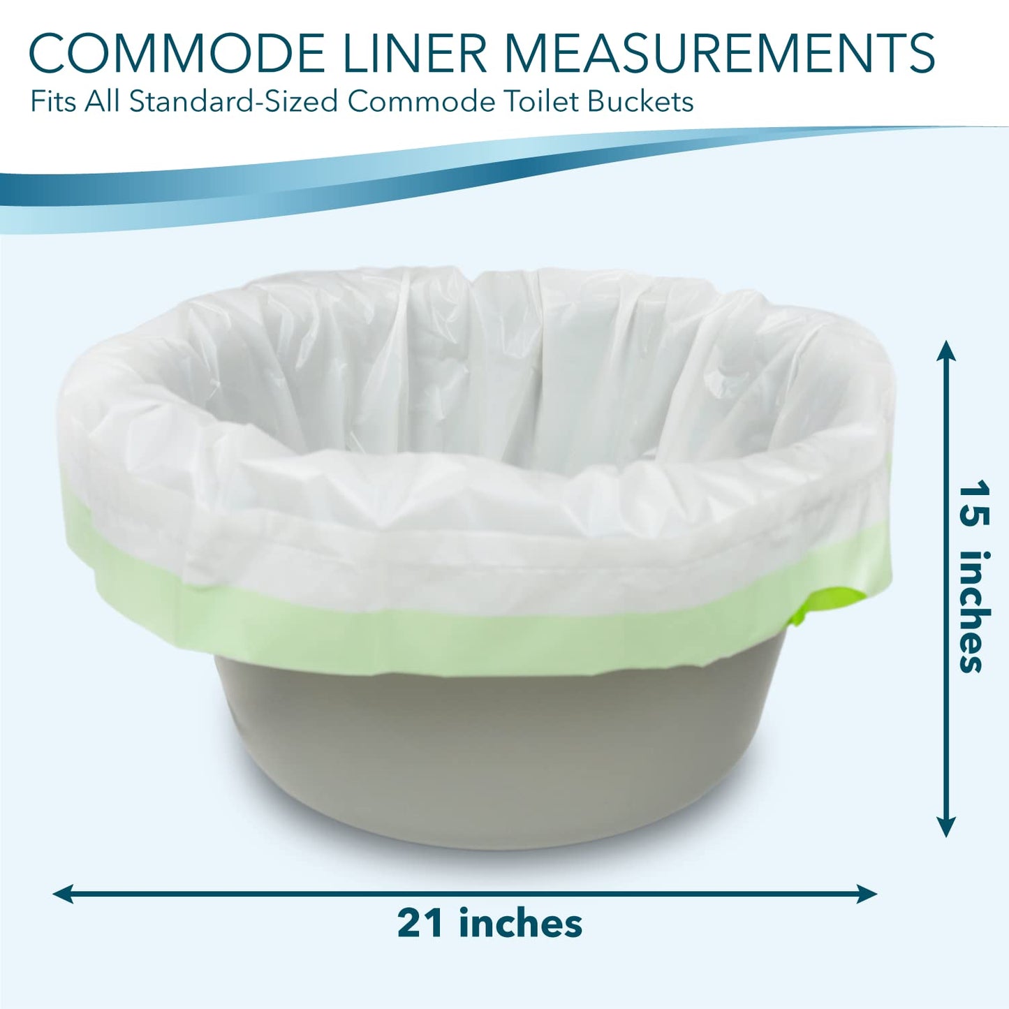 TidyCare Bedside Commode Liners for Portable Toilet Chair Bucket and Bedpan | Value Pack of 96 Disposable Waste Bags for Adults in Medical Care | Universal Fit Portable Toilet Liners