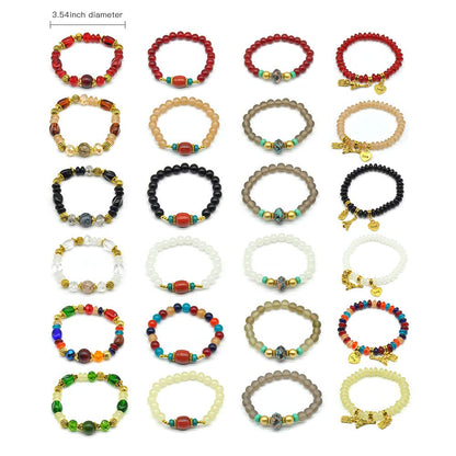 Bohemian Bracelet Sets for Women - 6 Sets Stackable Stretch Bracelets Multi-color Boho Jewelry for Women Hippie Bracelets Dainty Jewelry