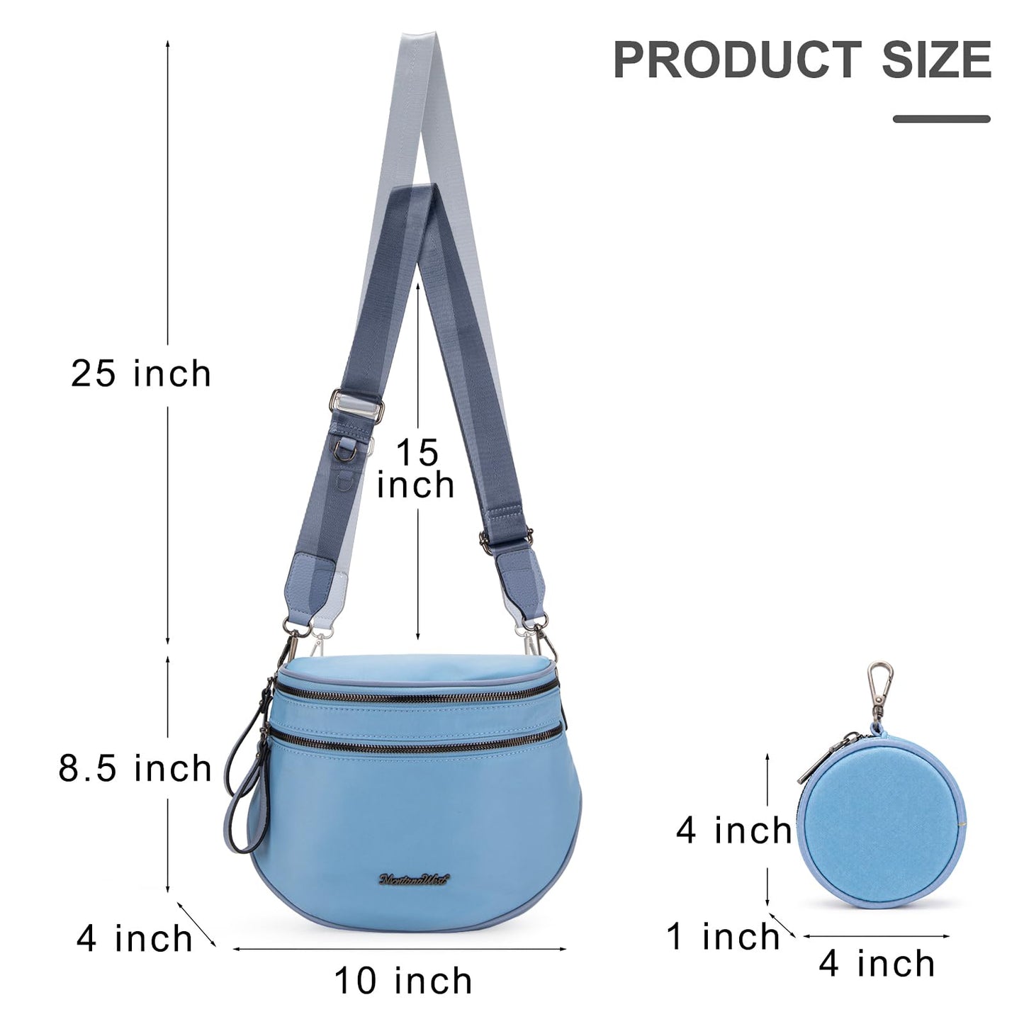 Montana West Bum Bag Nylon Crossbody Bags Mom Purse with with Coin Purse