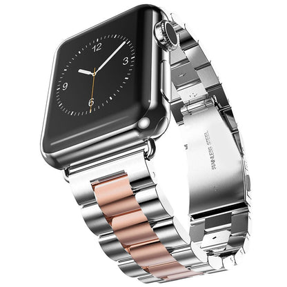 Seven Band Solid Stainless Steel for Apple Watch for Women | Compatible with Apple Watch Band 42mm/41mm/40mm/38mm, Metal Strap for Iwatch Series 11-1/SE 1-3 Women and Men, Gold Silver.