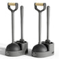 Sellemer Toilet Brush and Plunger Set, Curved Design Head for Deep Cleaning, Heavy Duty Toilet Bowl Brush and Plunger Combo with Holder for Bathroom Cleaning, Black, 2 Pack